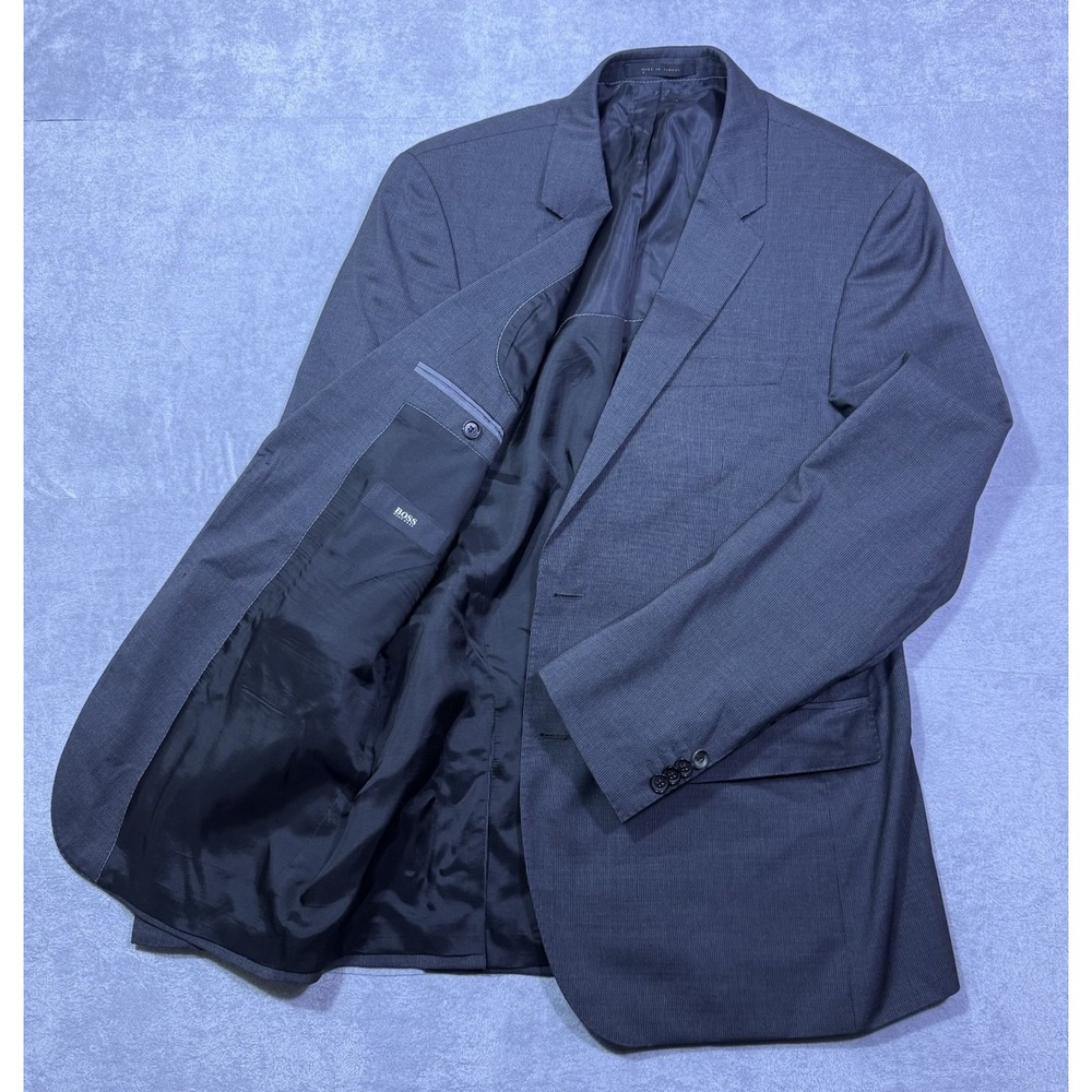 BOSS Hugo Boss Blazer Mens 42R Gray Super 100s Virgin Wool Sport Coat Modern